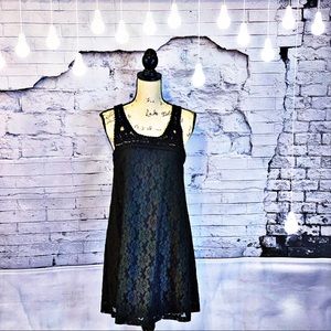 Twenty One Black Mixed Lace Swing Dress